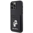 Karl Lagerfeld KLHCP15XSAPKCNPK Saffiano Cardslot KC Metal Pin iPhone 15 Pro Max 6.7", hátlap, tok, fekete