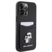 Karl Lagerfeld KLHCP15XSAPKCNPK Saffiano Cardslot KC Metal Pin iPhone 15 Pro Max 6.7", hátlap, tok, fekete