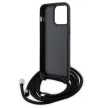 Karl Lagerfeld KLHCP15XSASKNPSK Crossbody Saffiano Monogram Metal Pin Karl & Choupette iPhone 15 Pro Max 6.7" tok, fekete