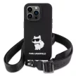 Karl Lagerfeld KLHCP15XSCBSCNK Crossbody Silicone Choupette iPhone 15 Pro Max 6.7" hátlap, tok, fekete