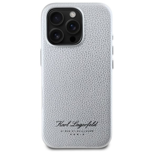 Karl Lagerfeld iPhone 16 Pro Hotel RSG (KLHCP16LPGWCMKHG) hátlap, tok, szürke