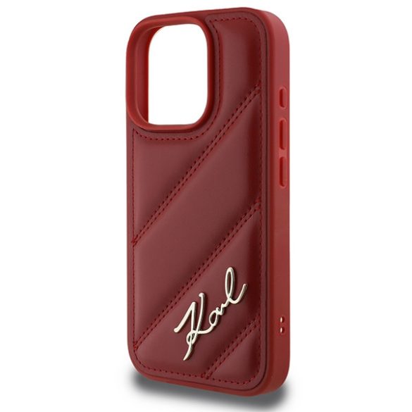 Karl Lagerfeld iPhone 16 Pro Quilted Signature (KLHCP16LPQDSMGP) hátlap, tok, piros