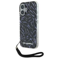   Karl Lagerfeld iPhone 16 Plus Zebra With Cord (KLHCP16MHZBPKCCU) hátlap, tok, lila