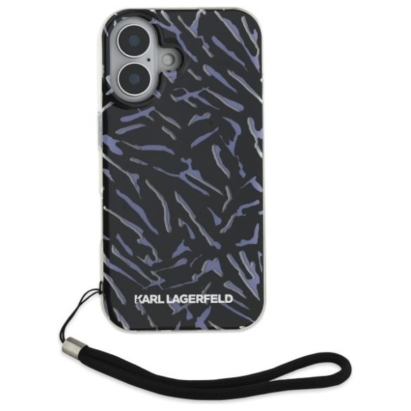 Karl Lagerfeld iPhone 16 Plus Zebra With Cord (KLHCP16MHZBPKCCU) hátlap, tok, lila