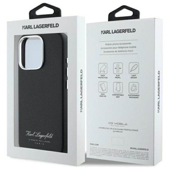 Karl Lagerfeld iPhone 16 Pro Max Hotel RSG (KLHCP16XPGWCMKHK) hátlap, tok, fekete