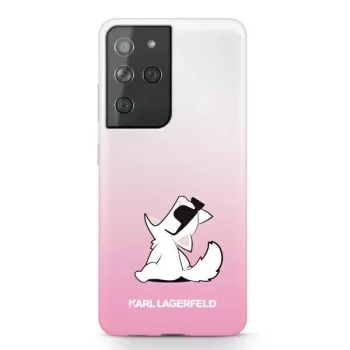   Karl Lagerfeld KLHCS21LCFNRCPI Choupette Fun Samsung Galaxy S21 Ultra tok, rózsaszín
