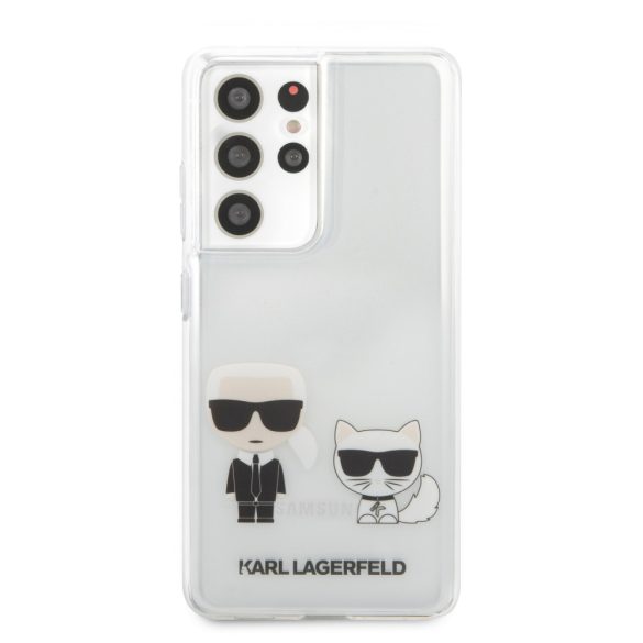 Karl Lagerfeld Samsung Galaxy S21 Ultra Karl & Choupette (KLHCS21LCKTR) hátlap, tok, átlátszó