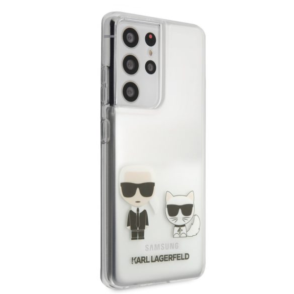 Karl Lagerfeld Samsung Galaxy S21 Ultra Karl & Choupette (KLHCS21LCKTR) hátlap, tok, átlátszó