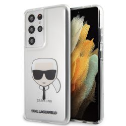   Karl Lagerfeld Samsung Galaxy S21 Ultra Karl Head hátlap, tok mintás, átlátszó