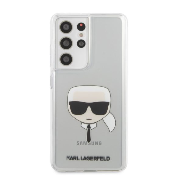 Karl Lagerfeld Samsung Galaxy S21 Ultra Karl Head (KLHCS21LKTR) hátlap, tok mintás, átlátszó