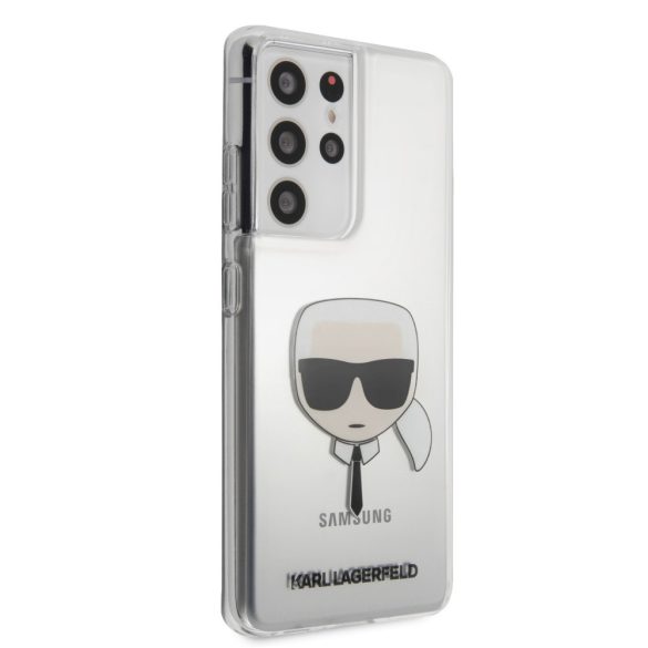 Karl Lagerfeld Samsung Galaxy S21 Ultra Karl Head (KLHCS21LKTR) hátlap, tok mintás, átlátszó