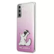 Karl Lagerfeld KLHCS21MCFNRCPI Choupette Fun Samsung Galaxy S21+ G996 hátlap, tok, rózsaszín