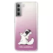 Karl Lagerfeld KLHCS21MCFNRCPI Choupette Fun Samsung Galaxy S21+ G996 hátlap, tok, rózsaszín