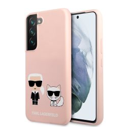   Karl Lagerfeld Samsung Galaxy S22 Plus Karl & Choupette Silicone hátlap, tok, rózsaszín