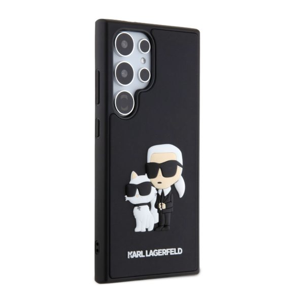 Karl Lagerfeld Samsung Galaxy S24 Ultra 3D Rubber Karl and Choupette KLHCS24L3DRKCNK hátlap, tok, fekete