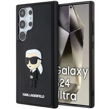   Karl Lagerfeld KLHCS24L3DRKINK 3D GUMI IKONIK NFT Samsung Galaxy S24 Ultra tok, fekete