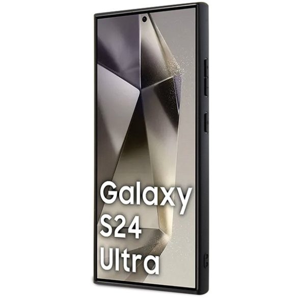 Karl Lagerfeld Samsung Galaxy S24 Ultra Fixed Glitter Ikonik Logo Metal Pin (KLHCS24LGCNPSG) hátlap, tok, ezüst