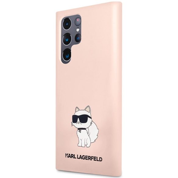 Karl Lagerfeld Samsung Galaxy S24 Ultra Silicone Choupette (KLHCS24LSNCHBCP) hátlap, tok, rózsaszín