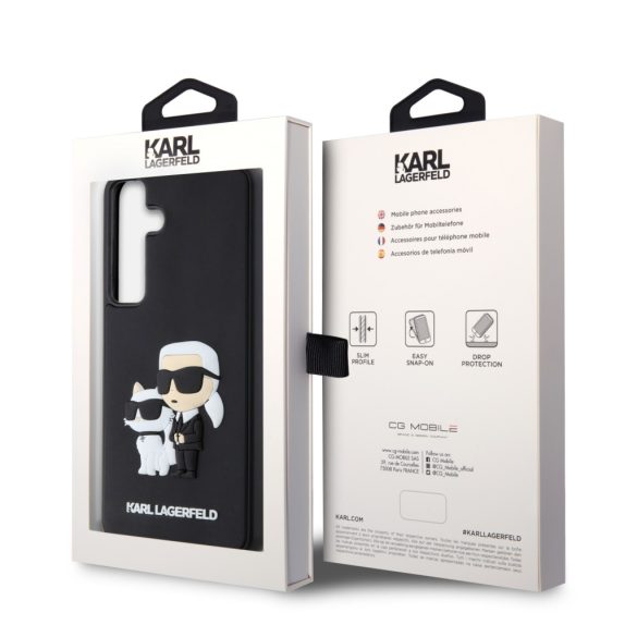 Karl Lagerfeld Samsung Galaxy S24 Plus 3D Rubber Karl and Choupette KLHCS24M3DRKCNK hátlap, tok, fekete