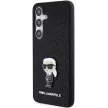 Karl Lagerfeld Fixed Glitter Ikonik Logo Metal Pin Samsung Galaxy S24 Plus KLHCS24MGKNPSK tok, fekete