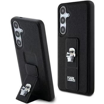   Karl Lagerfeld KLHCS24MGSAKCPK Samsung Galaxy S24 Plus (GRIPSTAND SAFFIANO KC PINS) tok, fekete
