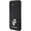 Karl Lagerfeld KLHCS24MPSAKCMPK Saffiano Karl & Choupette Metal Pin Samsung Galaxy S24 Plus hátlap, tok, fekete