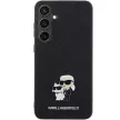 Karl Lagerfeld KLHCS24MPSAKCMPK Saffiano Karl & Choupette Metal Pin Samsung Galaxy S24 Plus hátlap, tok, fekete