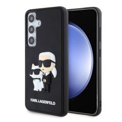   Karl Lagerfeld Samsung Galaxy S24 3D Rubber Karl and Choupette KLHCS24S3DRKCNK hátlap, tok, fekete