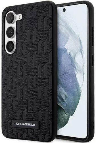 Karl Lagerfeld KLHCS24SSAKLHPK Samsung Galaxy S24 hátlap, tok, táska, fekete Saffiano Mono fém Logo