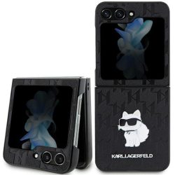   Karl Lagerfeld Samsung Galaxy Z Flip 5 Monogram Choupette Pin (KLHCZF5SAPCHNPK) hátlap, tok, fekete