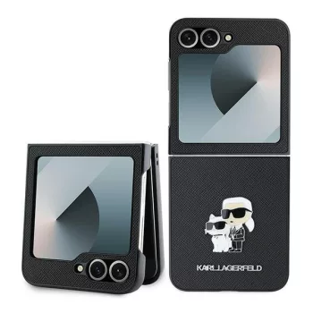   Karl Lagerfeld Saffiano Metal Pin Samsung Galaxy Z Flip 6 KF002200, fekete