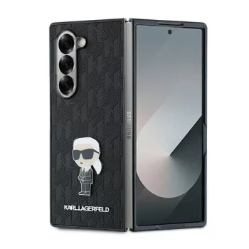   Karl Lagerfeld KLHCZFD6SAPKINPKK Saffiano Ikonik Pin Samsung Z Fold 6 F956 hátlap, tok, fekete