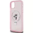 Karl Lagerfeld Ring Stand Karl&Choupette MagSafe case for iPhone 11/Xr tok, rózsaszín