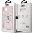 Karl Lagerfeld Ring Stand Karl&Choupette MagSafe case for iPhone 11/Xr tok, rózsaszín