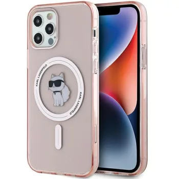   Karl Lagerfeld KLHMP12MHFCCNOP IML Choupette MagSafe iPhone 12/12 Pro 6.1", hátlap, tok, rózsaszín