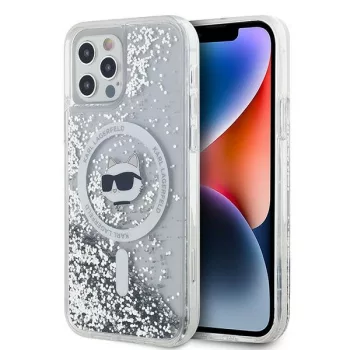   Karl Lagerfeld KLHMP12MLGCHSGH Liquid Glitter Choupette Head Magsafe iPhone 12/12 Pro 6.1" hátlap, tok, átlátszó