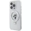 Karl Lagerfeld Ring Stand Karl&Choupette MagSafe case for iPhone 13 Pro/13 tok, fehér