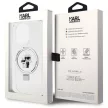 Karl Lagerfeld Ring Stand Karl&Choupette MagSafe case for iPhone 13 Pro/13 tok, fehér