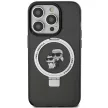Karl Lagerfeld KLHMP13LHMRSKCK Ring Stand Karl&Choupette MagSafe iPhone 13 Pro 6.1", hátlap, tok, fekete