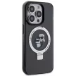 Karl Lagerfeld KLHMP13LHMRSKCK Ring Stand Karl&Choupette MagSafe iPhone 13 Pro 6.1", hátlap, tok, fekete