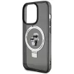Karl Lagerfeld KLHMP13LHMRSKCK Ring Stand Karl&Choupette MagSafe iPhone 13 Pro 6.1", hátlap, tok, fekete