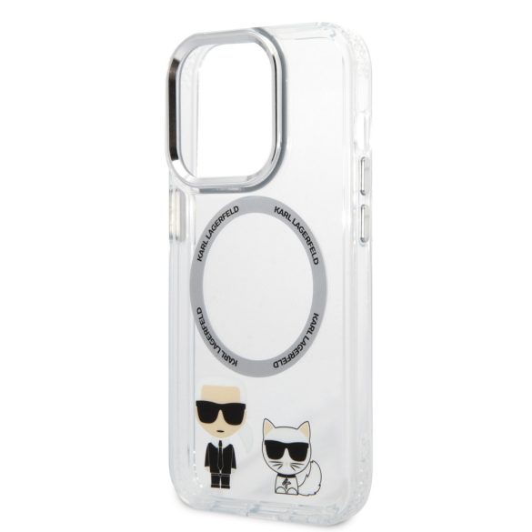 Karl Lagerfeld iPhone 14 Pro MagSafe Karl and Choupette (KLHMP14LHKCT) hátlap, tok, átlátszó