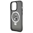 Karl Lagerfeld Ring Stand Karl&Choupette MagSafe case for iPhone 14 Pro tok, fekete
