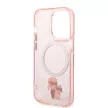 Karl Lagerfeld iPhone 14 Pro Magsafe IML Karl and Choupette NFT (KLHMP14LHNKCIP) hátlap, tok, rózsaszín