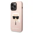 Karl Lagerfeld KLHMP14LSLKHLP Silicone Karl's Head Magsafe iPhone 14 Pro 6.1 " hátlap, tok,, rózsaszín