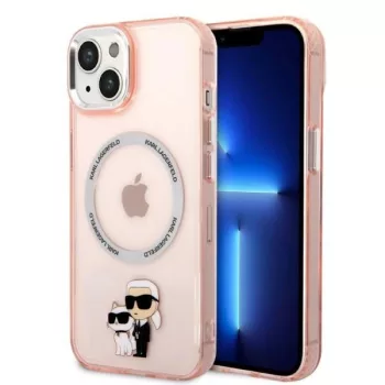   Karl Lagerfeld KLHMP14MHNKCIP Iconic Karl&Choupette Magsafe iPhone 14 Plus/15 Plus 6,7" tok, rózsaszín