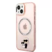 Karl Lagerfeld KLHMP14MHNKCIP Iconic Karl&Choupette Magsafe iPhone 14 Plus/15 Plus 6,7" tok, rózsaszín