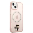 Karl Lagerfeld KLHMP14MHNKCIP Iconic Karl&Choupette Magsafe iPhone 14 Plus/15 Plus 6,7" tok, rózsaszín