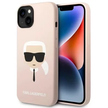   Karl Lagerfeld KLHMP14MSLKHLP Karl's Head Magsafe iPhone 14 Plus/15 Plus 6,7" hátlap, tok, rózsaszín