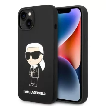   Karl Lagerfeld KLHMP14MSNIKBCK Silicone Ikonik Magsafe iPhone 14 Plus/15 Plus 6,7" hátlap, tok, fekete